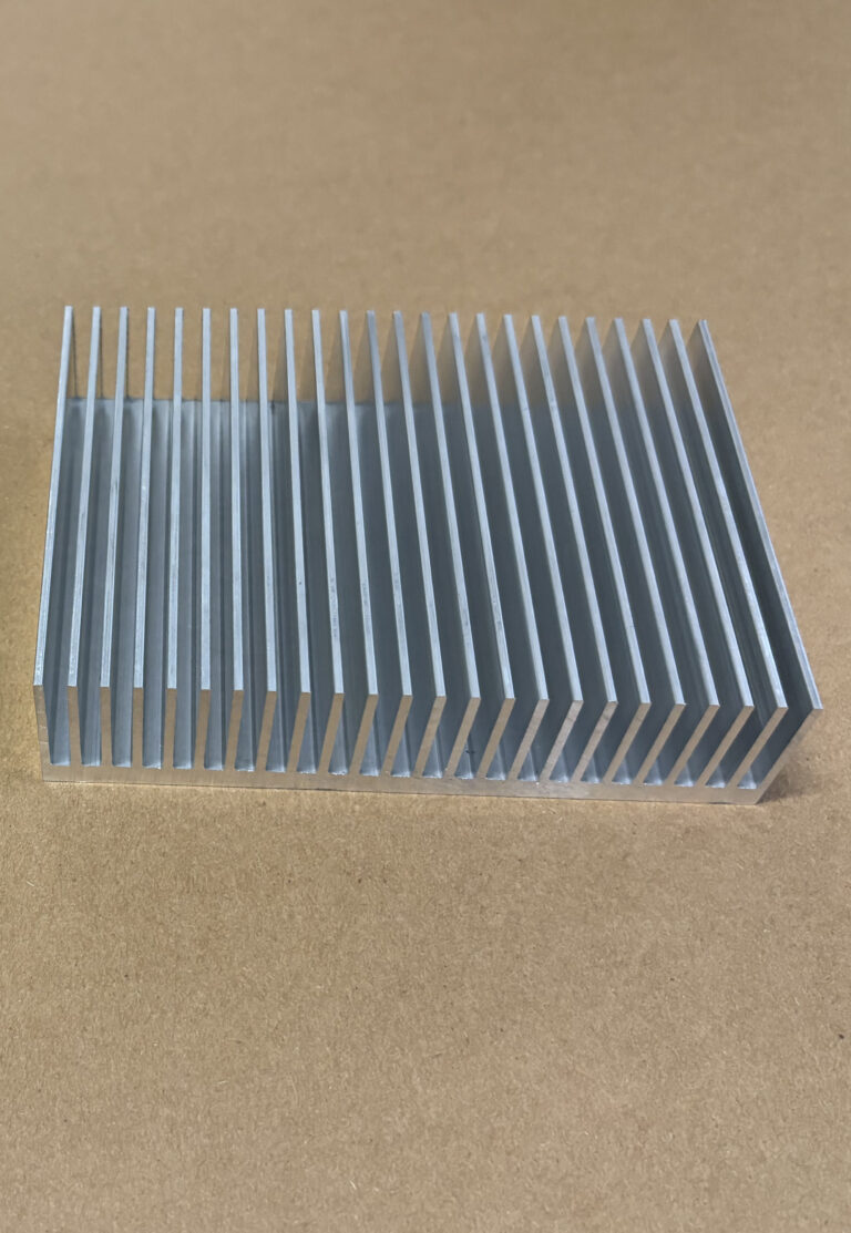Aluminum heat sink with medium fin spacing