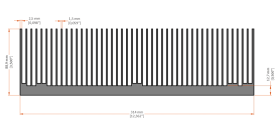 XHS-310001 aluminum heat sink extrusion profile, 314 mm wide × 88.9 mm high