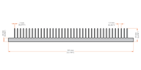 XHS-320001 aluminum heat sink extrusion profile, 325 mm wide × 35 mm high
